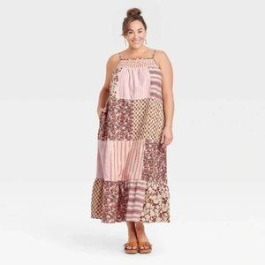 Universal Thread Patchwork Maxi Dress NWT